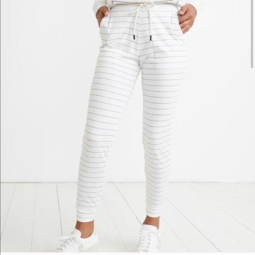 White striped joggers